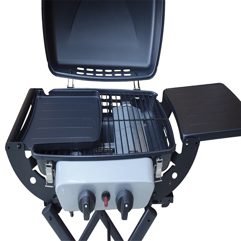 2bunners camping în aer liber portabil BBQ gaz grill pliabil gratar cu cărucior